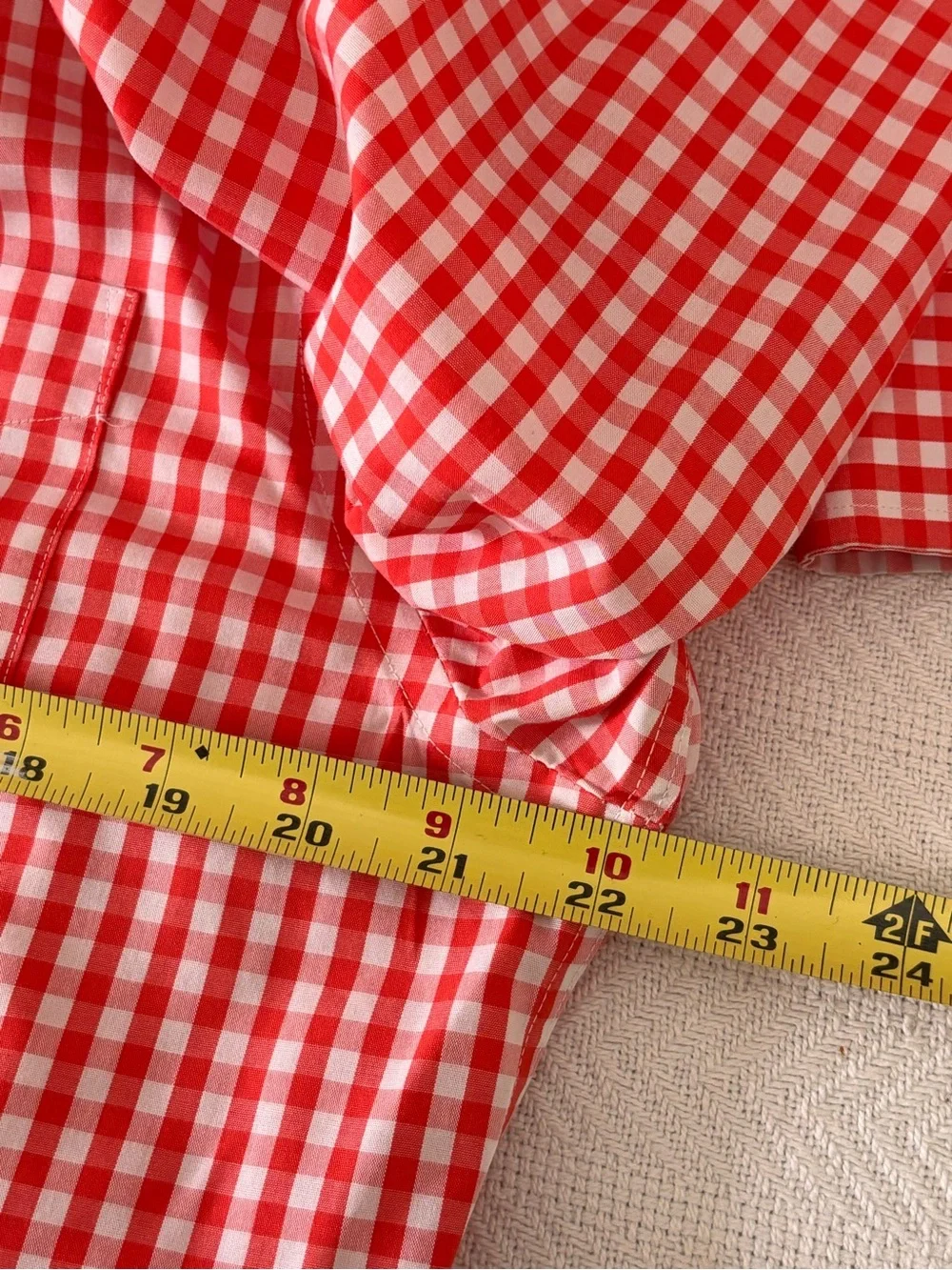 Banana Republic Red and White Gingham Button Down Shirt